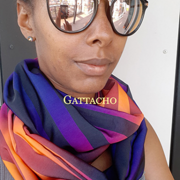 Not-so-basic Stripes Soft Sunset Infinity Scarf (heavyweight, half)