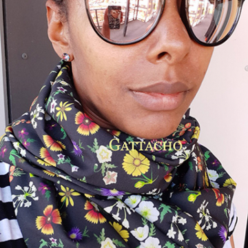 West Texas Wildflowers Black Infinity Scarf (lightweight, full)