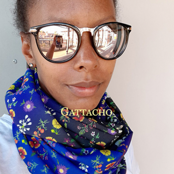 West Texas Wildflowers Blue Ombre Infinity Scarf (lightweight, full)