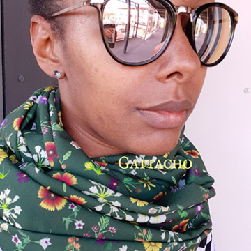 West Texas Wildflowers Dark Green Infinity Scarf (lightweight, full)