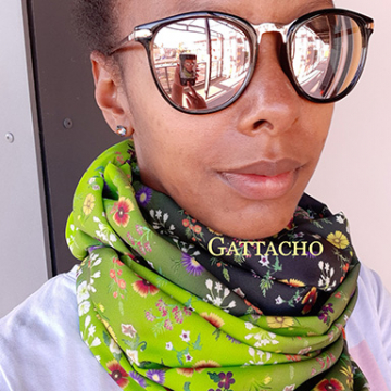 West Texas Wildflowers Green Ombre Infinity Scarf (lightweight, full)