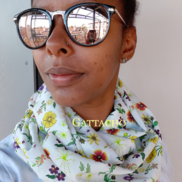 West Texas Wildflowers White Infinity Scarf (lightweight, full)