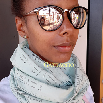 IPA Chart Mint and Black Infinity Scarf (lightweight, full)