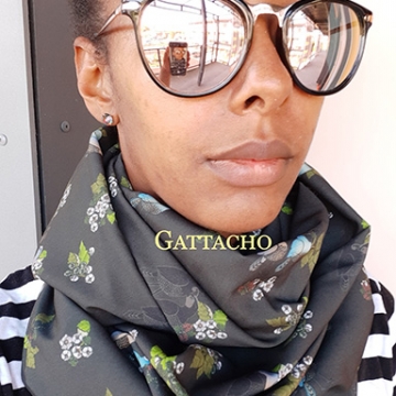 Brown Quail and Berries Infinity Scarf (lightweight full)